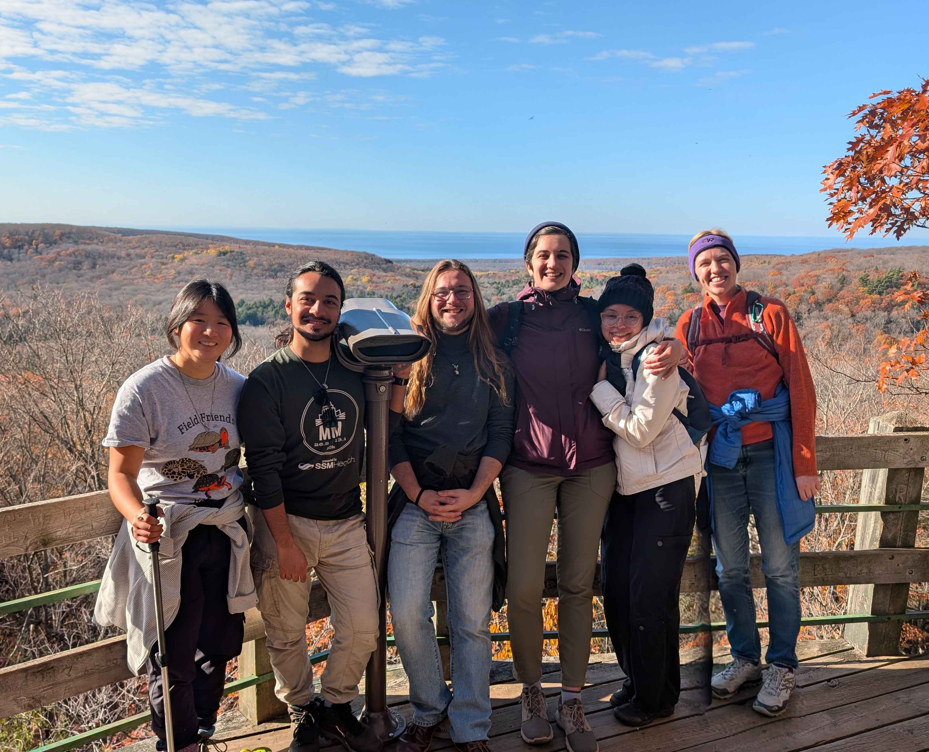 Summiteers hike in the porcupine mountains. (Fall 2025)